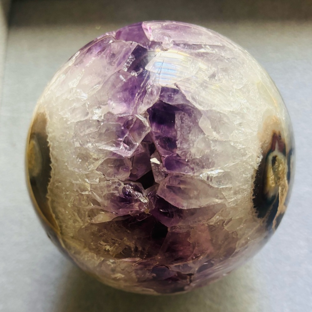 Purple and White Crystal Sphere